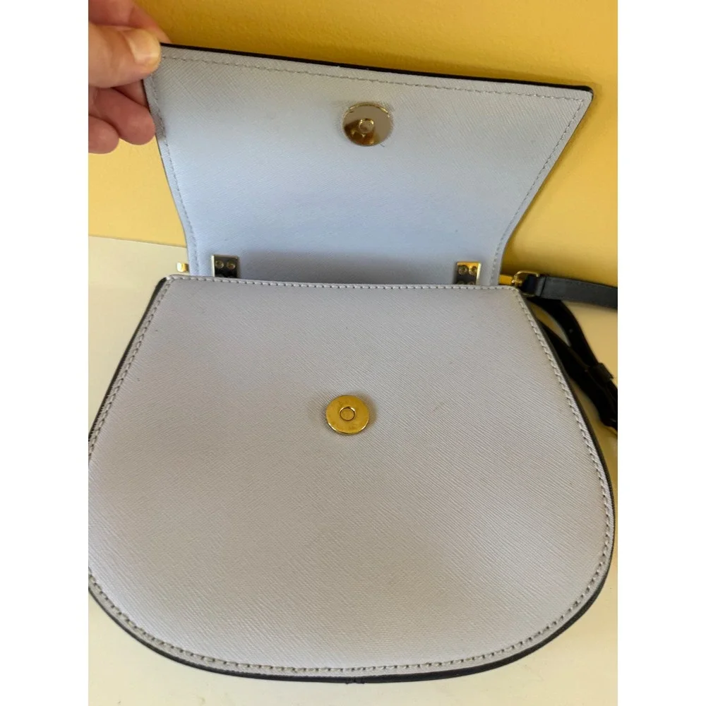 Kate Spade Brydie Tile Blue White Crossbody Bag Leather Preppy